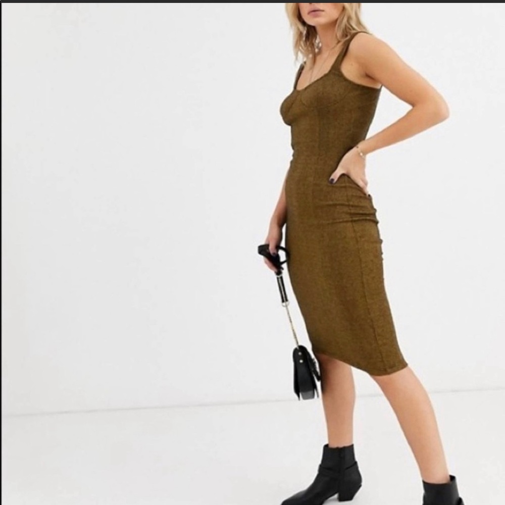 Revolve x Capulet Lola Bustier Body Con Dress Brown Size Medium